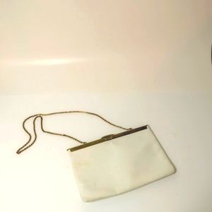 Vintage White Leather Etra Clutch